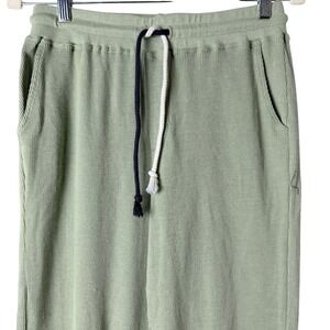 Sundry Joggers Waffle Knit Women Small Sage Green Thermal Drawstring Pants